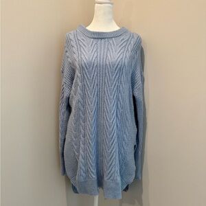 Cozy Blue Cable Knit Sweater